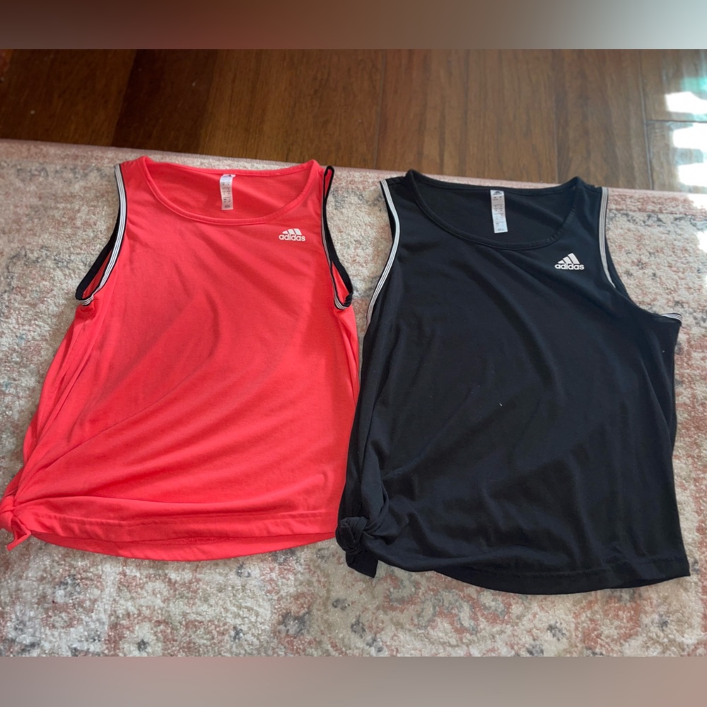 TWO ADIDAS tank tops size ladies small